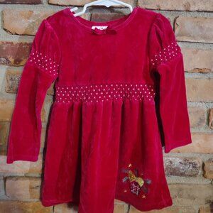 Ladies Red Velour Holiday Dress